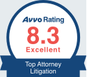 Avvo Rated 8.3 Excellent Top Attorney Litigation